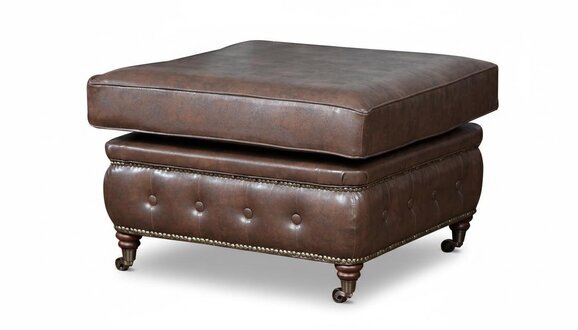 Chesterfield FuÃhocker Club Lounge Hocker Leder Textil Ottoman Designer