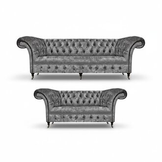 Chesterfield Grau Sofagarnitur Luxus Design PolstermÃ¶bel Wohnzimmer