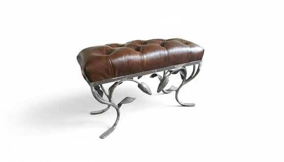 Chesterfield Hocker FuÃhocker Pufa Chaise Vintage Leder Textil Beistellhocker