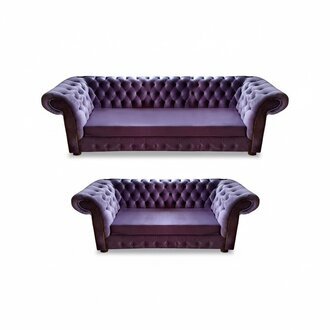 Chesterfield Lila Set Wohnzimmer PolstermÃ¶bel Modern Komplett Einrichtung