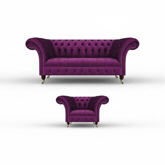 Chesterfield Lila Sofa Couch Dreisitze Wohnzimmer Sessel Textil MÃ¶bel Polster