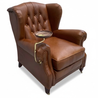Chesterfield Lounge Sessel braun gepolstert Ohrensessel MÃ¶bel