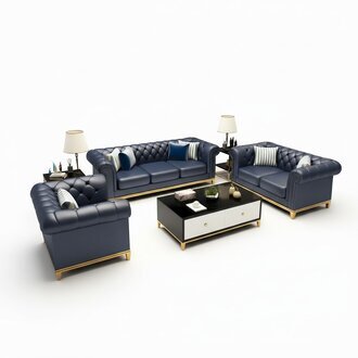 Chesterfield Luxus Sofa Couch Polster Sitz Garnitur Leder 321 Sitzer Couchen