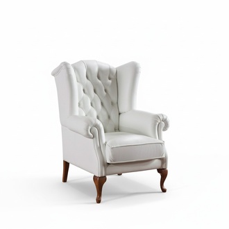Chesterfield Ohrensessel Sessel Polster Fernseh BÃ¼ro Couch Echtes Leder CL-F3