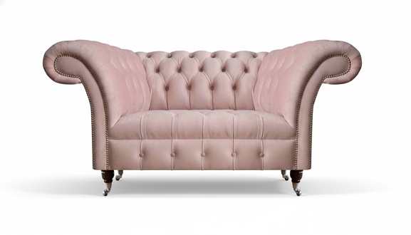 Chesterfield Rosa Zweisitzer Wohnzimmer LuxuriÃ¶se Polster MÃ¶bel Couch