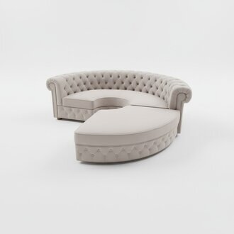 Chesterfield Rundsofa Stoff Runde Sofa XXL Wohnlandschaft
