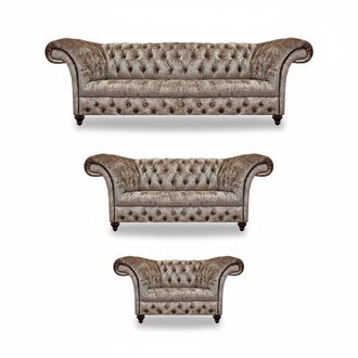 Chesterfield Set 3tlg Design MÃ¶bel Luxus Komplett Einrichtung Wohnzimmer Neu