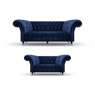 Chesterfield Set Dreisitzer Sofa Couch Einrichtung Sessel Wohnzimmer Neu