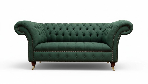 Chesterfield Sofa 2 Sitzer Polster Sofas GrÃ¼n Luxus Stoffsofas Textil