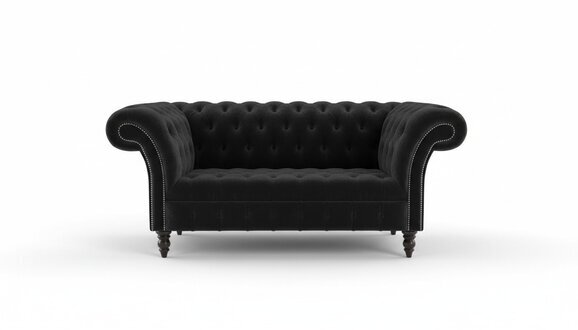 Chesterfield Sofa Fernseh Couch 2 Sitzer Luxus Stoff Textil Deko Couchen