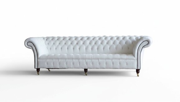 Chesterfield Sofas Design Luxus WeiÃ Textil Sofa 4 Sitzer Stoff Viersitzer