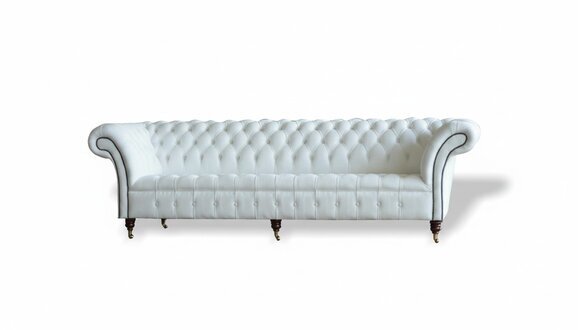 Chesterfield WeiÃe Leder Design Couchen Sofa Ledersofa Samt Stoff Textil
