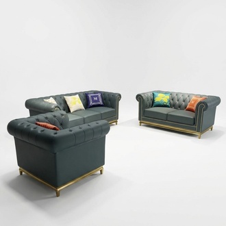 Chesterfield Wohnzimmer Couch Sofa Set Luxus Garnitur 3+2+1 Gruppe Neu