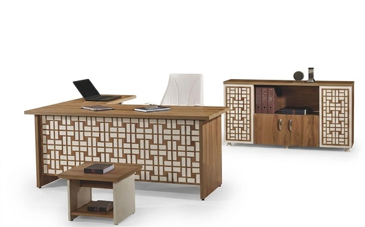 ComputermÃ¶bel Arbeitstisch BÃ¼romÃ¶bel EckbÃ¼rotisch 3tlg Holz Set Braun
