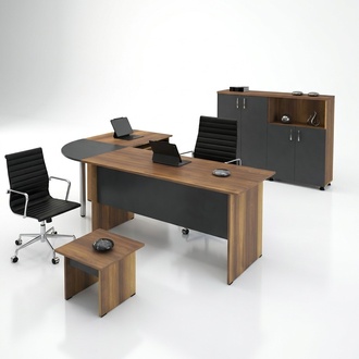 ComputermÃ¶bel Arbeitstisch BÃ¼romÃ¶bel EckbÃ¼rotisch 3tlg Holz Set Grau