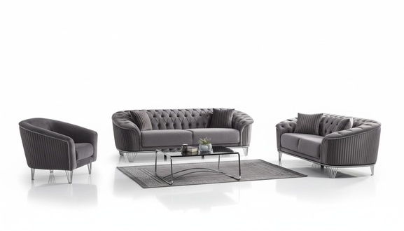 Couch Hochwertig Sofagarnitur 3 2 Sitzer Garnitur Grau Moderne Sofa 1 Sitzer