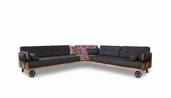 Couch Loft Polster Ecksofa MÃ¶bel auf RÃ¤dern Ecksofas Eckgarnitur Sofa 2tlg.