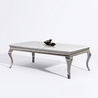 Couchtisch Design Wohnzimmer Luxus Tisch Sofa Beistelltisch 130x70 Silber