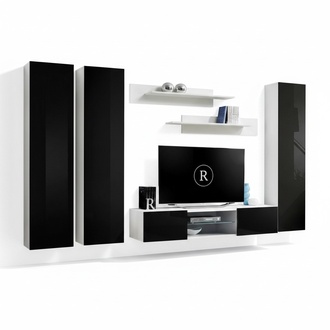 Wohnwand Luxus Set 6tlg. Wohnzimmer Hänge Vitrine Moderne TV-Ständer Designer