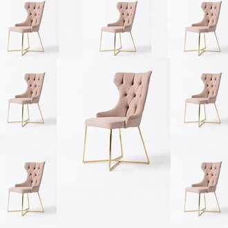 Design 8x StÃ¼hle Gruppe Set Polster Esszimmer Stuhl Garnitur Sessel