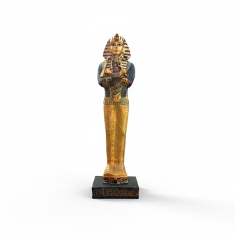 Design Ãgyptischer Figur Pharao Statue Skulptur Gold Braun Deko Skulpturen