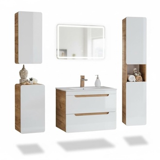 Design Badezimmer MÃ¶bel Bad Garnitur Schrank Waschbecken Deko Beleuchtung