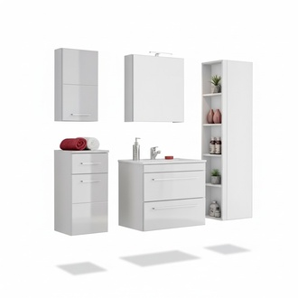 Design Badezimmer MÃ¶bel Deko Bad 5 tlg. Set Garnitur Schrank Waschbecken