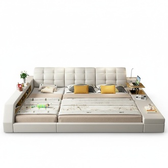 Design Bett Hotel Doppel Ablage Regal Multifunktions Bett Luxus