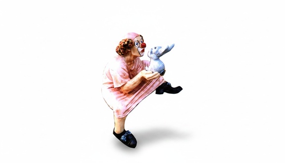 Design Clown mit Hasen Figur Statue Skulptur Figuren Skulpturen