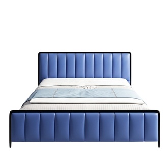 Design Doppelbett Lederbett Betten Bett Leder Schlafzimmer Polster Ehe 180x200
