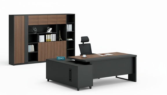 Design Eckschreibtisch Aktenschrank BÃ¼ro Einrichtung Chef Zimmer MÃ¶bel 2tlg.Set