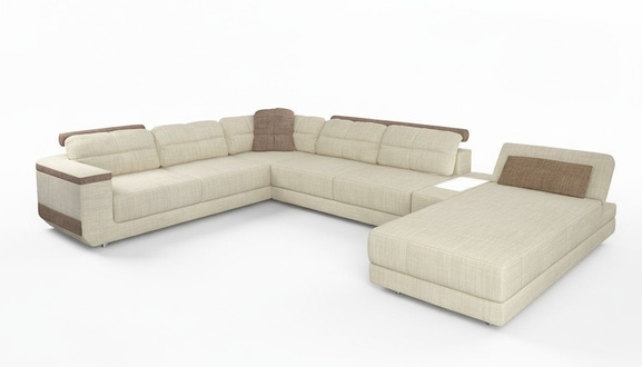 Design Ecksofa U-Form Modern Sofa Wohnlandschaft Polster Bettfunktion MÃ¶bel Neu