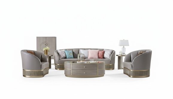 Design Einrichtung MÃ¶bel Sofagarnitur 3+1 Sitzer Couch Polster Set Ledersofa