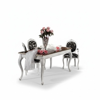 Design Esszimmer HolzmÃ¶bel 4x Stuhl weiÃ Tisch Essgruppe Essgarnitur Set 5tlg