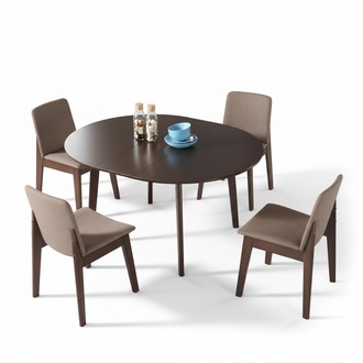 Design Holz Ess Lehn Stuhl Wohn Zimmer Garnitur Polster Set Neu Tisch