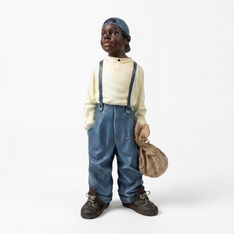 Design Junge mit Beutel II Figur Statue Skulptur Figuren Skulpturen Deko
