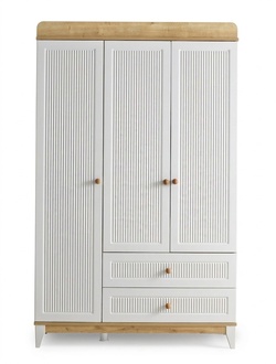 Design Kleiderschrank Holzschrank Schrank MÃ¶bel Holz WeiÃ Neu