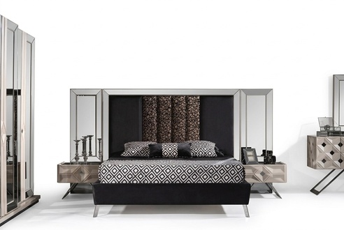 Design Komplett MÃ¶bel Moderne Schlafzimmer Bett 2x Nachttische Hochwertig