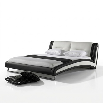 Design Leder Bett Doppel Ehe Modernes Gestell Luxus Schlaf Zimmer