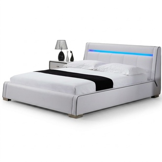 Design Leder Bett Doppel Ehe Modernes Hotel Gestell Luxus Schlaf Zimmer