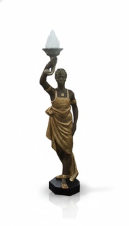 Design Leuchten Leuchte Lampe Junge Lampenschirm Gold Schwarz Dekolampe