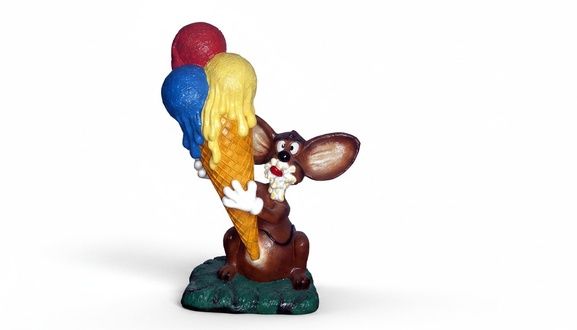Design Maus mit Eis Figur Statue Skulptur Figuren Skulpturen Dekoration