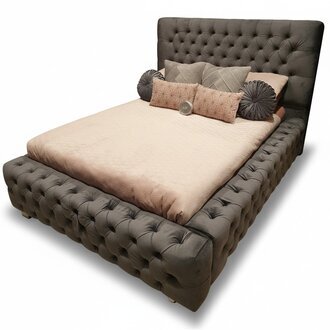 Design Modern Doppelbett MÃ¶bel 180x200 cm Polster Textil und Holz Schlafzimmer