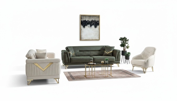 Design Wohnzimmer Set Modernes Sofagarnitur 3+3+1 Wohnzimmer MÃ¶belset