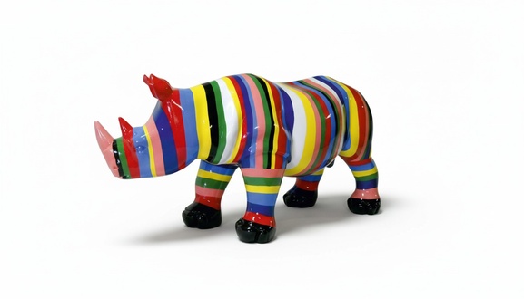 Design Nashorn Figur Statue Skulptur Figuren Abstrakt Skulpturen Dekoration