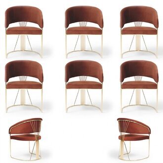 Design Polster Sitz 6 StÃ¼hle Gruppen Garnitur Sessel Lounge Set Luxus
