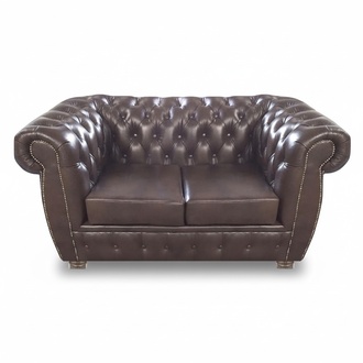 Design PolstermÃ¶bel Sofa Zweisitzer Couch Braun Chesterfield MÃ¶bel Sitz Neu