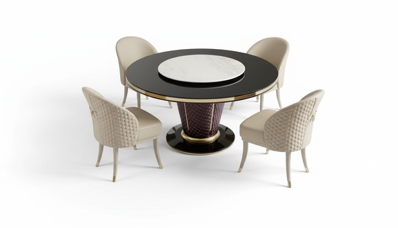 Design Rund Tisch 4x Sessel StÃ¼hle Ess Zimmer Sitz Polster Runde Tische