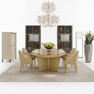Design Rund Tisch 6x Sessel StÃ¼hle Ess Zimmer Sitz Polster Garnitur