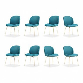 Design Stuhl Set 8x Sessel Textil Polster StÃ¼hle Stoff Esszimmer Neu
